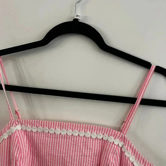 LILLY PULITZER Jesse Romper PINK COSMO STRIPE SEERSUCKER Size 2 - Picture 3 of 7